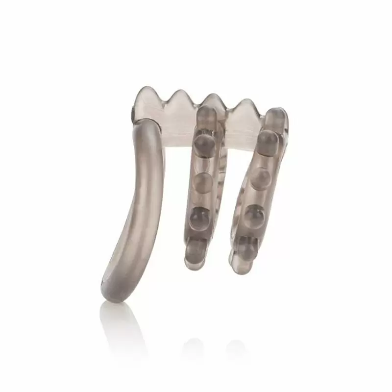 Текстурированная насадка на пенис Support Master Double Pleasure – серый