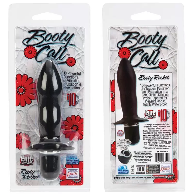 Водонепроницаемая анальная пробка с вибрацией Booty Rocket