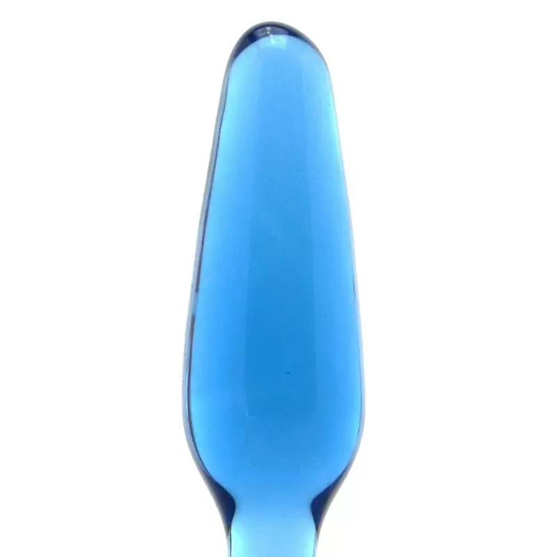 Анальная пробка из стекла Crystal Spires – голубая