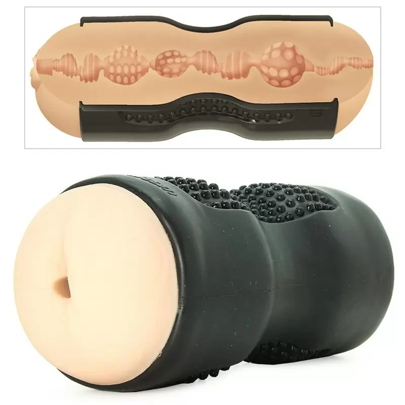 Двухсторонний мастурбатор вагина-анус Tight Grip Pussy & Ass - черный