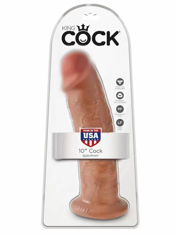 Реалистичный фаллоимитатор Pipedream King Cock 10, 25,4 см, диаметр 5,7 см, телесный