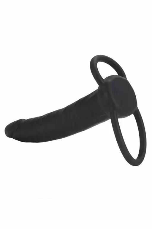 Реалистичный страпон для двойного проникновения California Exotic Novelties Silicone Double Rider, 14 см, силикон, черный