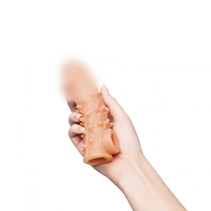 Реалистичная насадка на пенис с бугорками «Cock sleeve» (средняя), Kokos