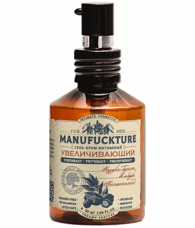 Интимный гель-крем MANUFUCKTURE, с увеличивающим эффектом, 50 мл