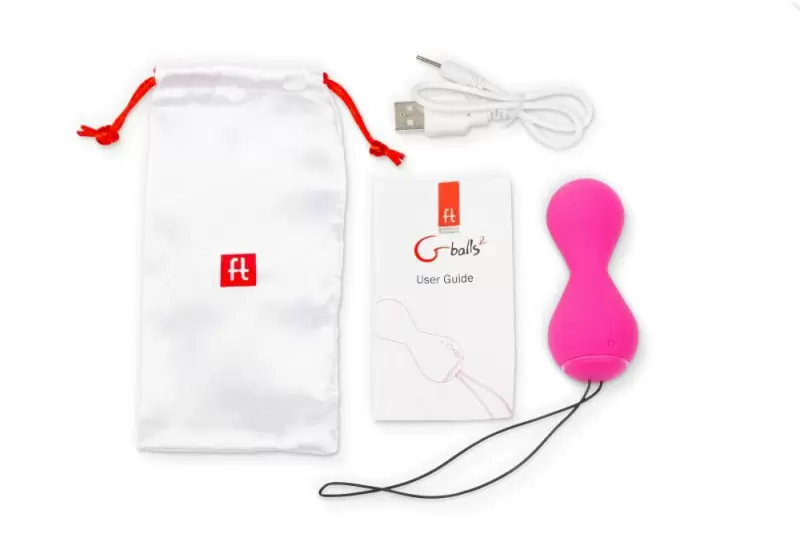 Гладкие вагинальные шарики Gballs 2 App Petal Rose с персональным тренером вагинальных мышц - розовый