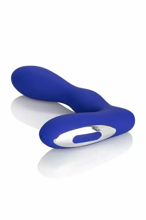 Мощный стимулятор простаты Calexotics Silicone Wireless Pleasure Probe, 12 режимов, 10,2 см, синий