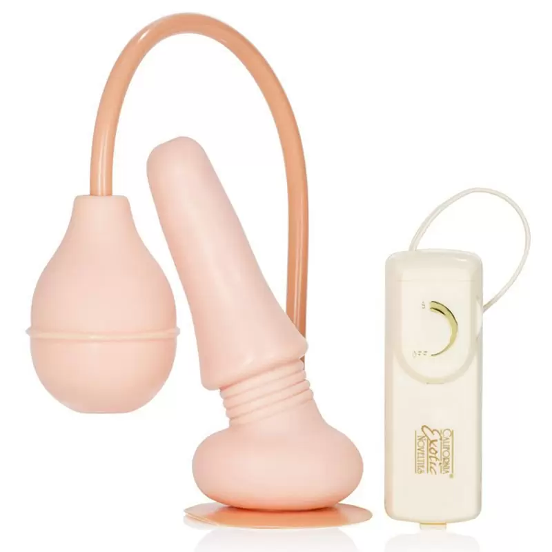 Анальная пробка Ejaculating Multi-Speed Butt Plug с вибрацией и эякуляцией – телесный