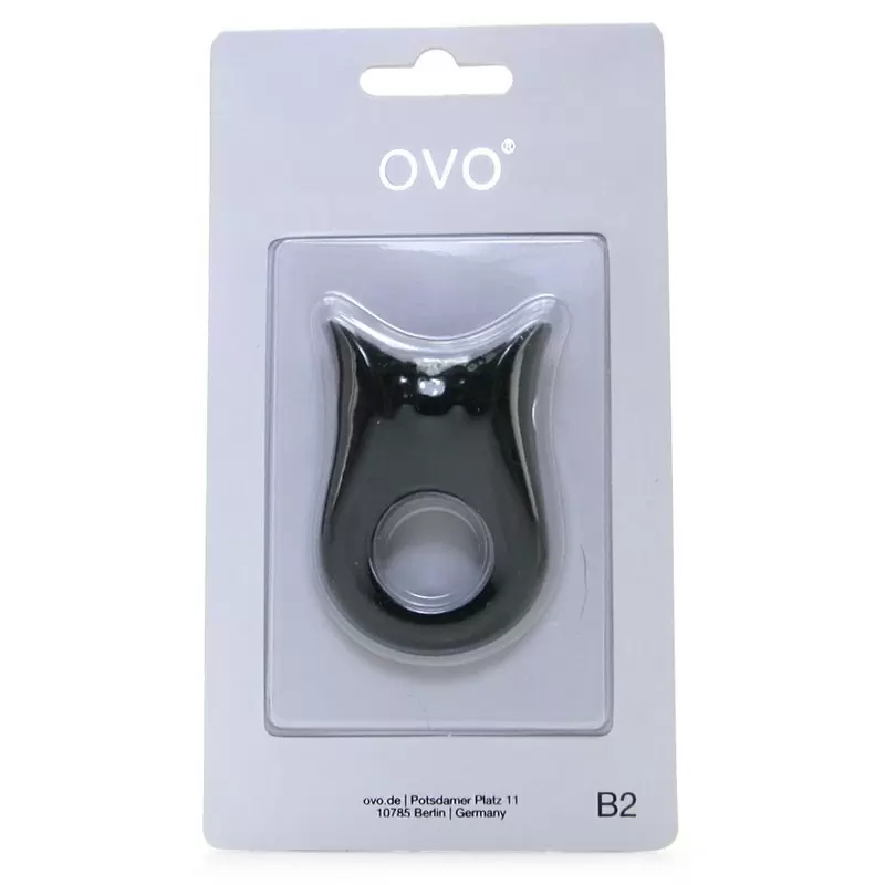 Эрекционное виброкольцо Ovo B2 текстурированное – черный
