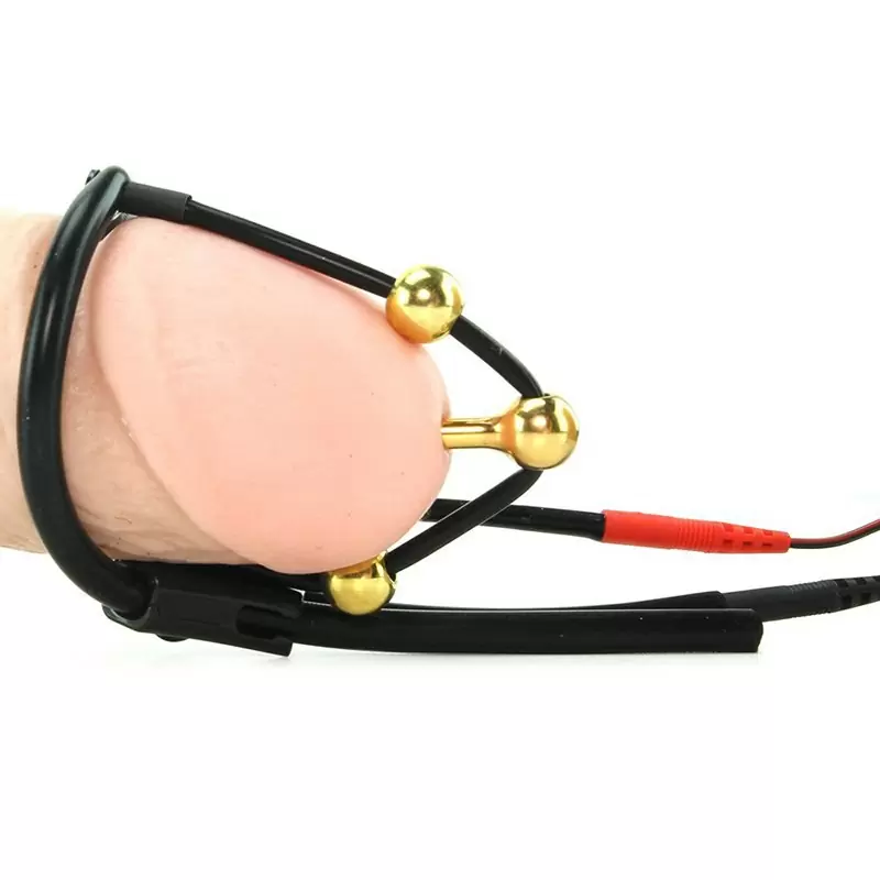 Электросбруя для головки пениса Plunging Pete с зондом-электродом для уретры – черный