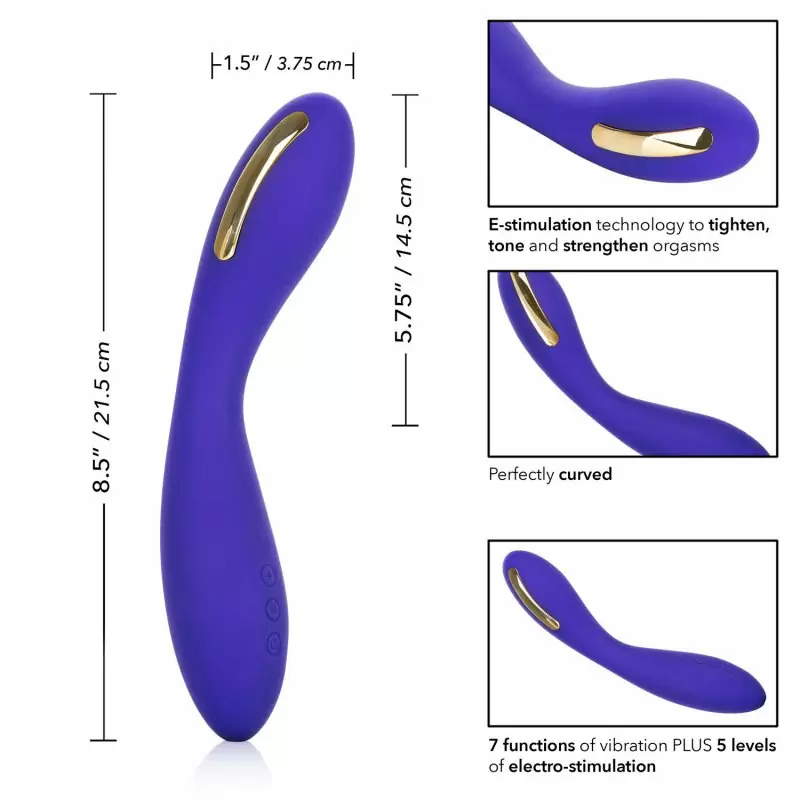 Изысканный вибратор с электростимуляцией Calexotics Impulse™ Intimate E-Stimulator Wand - фиолетовый