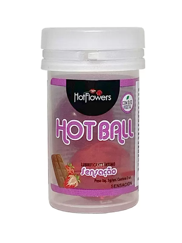 Лубрикант в виде двух шариков Hot Flowers Aromatic Hot Ball, масляная основа, клубника в шоколаде, 6 грамм