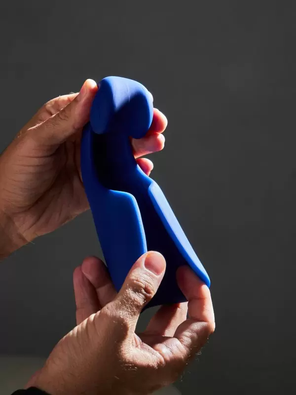 Раскручивающийся мастурбатор SVibe EVO, двойная стимуляция, 5 режимов работы, два мотора, синий