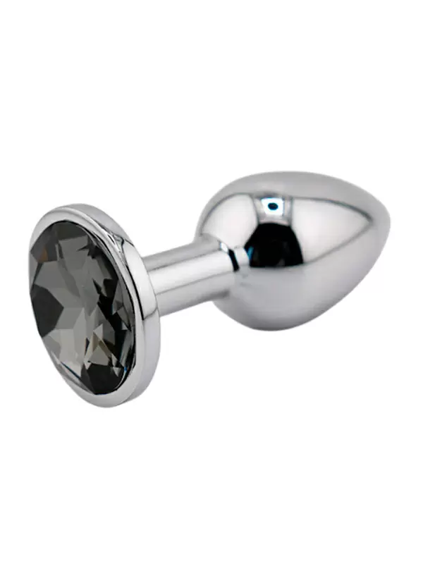 Миниатюрная анальная пробка Kanikule Small, с тёмно-серым кристаллом, 6 см, размер S