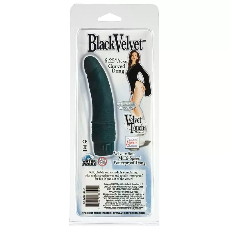 Вибромассажер Black Velvet 6,5” реалистичный – черный