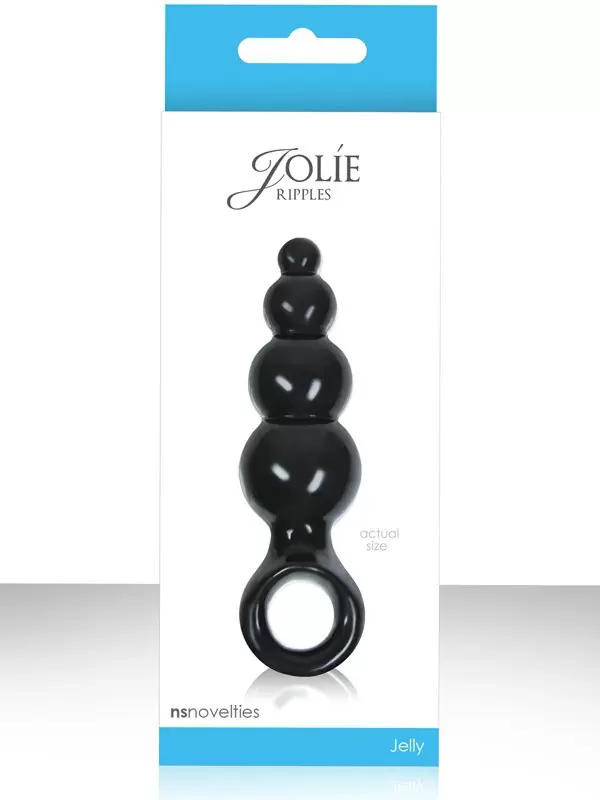 Анальная пробка с кольцом Jolie Ripples Small – черная
