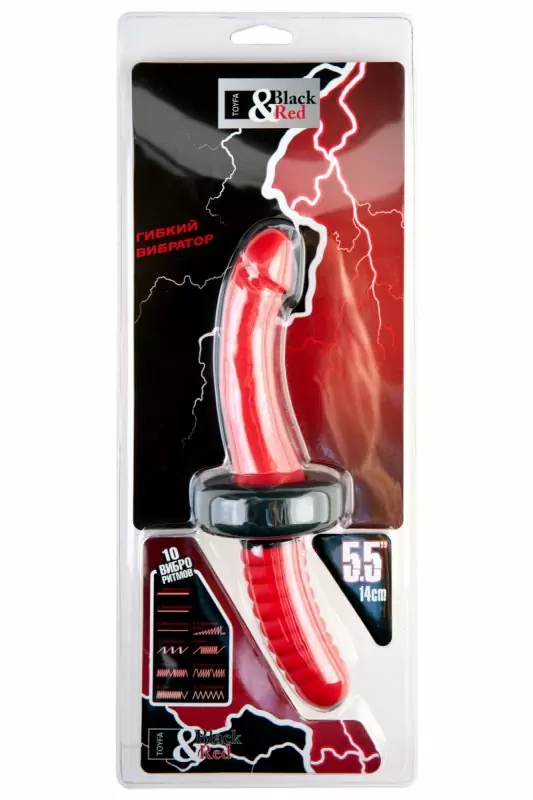 Вибратор реалистичный TOYFA Black&Red – красный