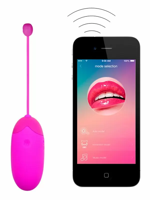 Интерактивное виброяйцо Pretty love abner, 18 см, 12 режимов, управление через приложение, розовый