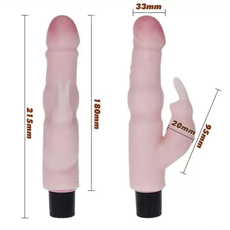 Вибратор-реалистик с клиторальной стимуляцией Realistic Skin – телесный