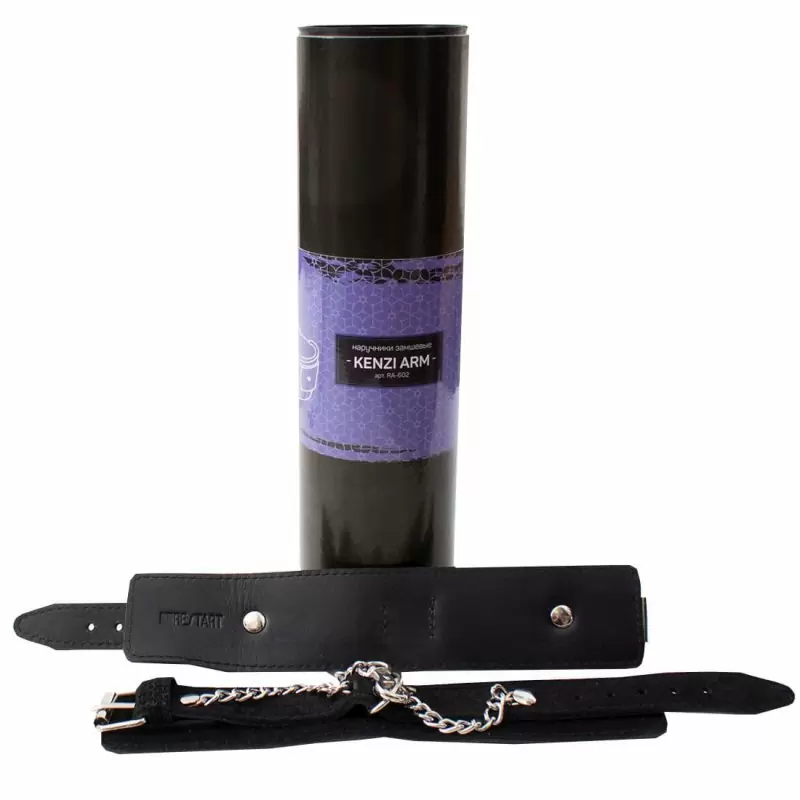 Наручники Kenzi Arms из натуральной замши - черный