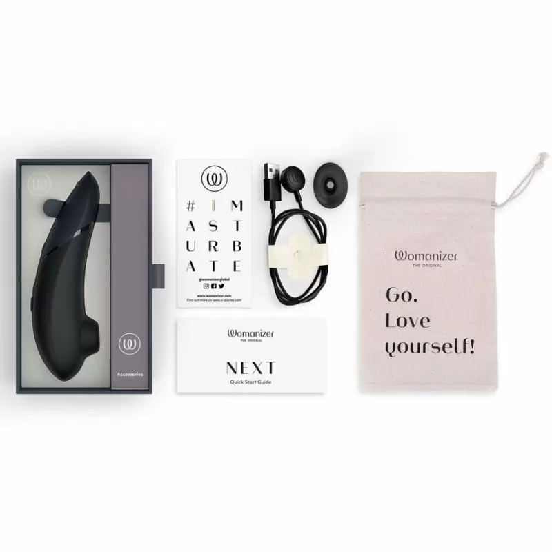 Бесконтактный стимулятор клитора Womanizer Next, технология Pleasure Air, 14 скоростей, черный