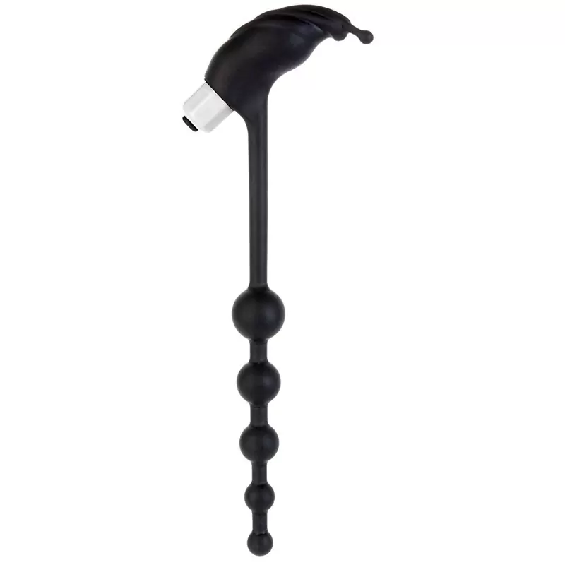 Анальная цепочка с вибростимулятором Mood Kinky – черная