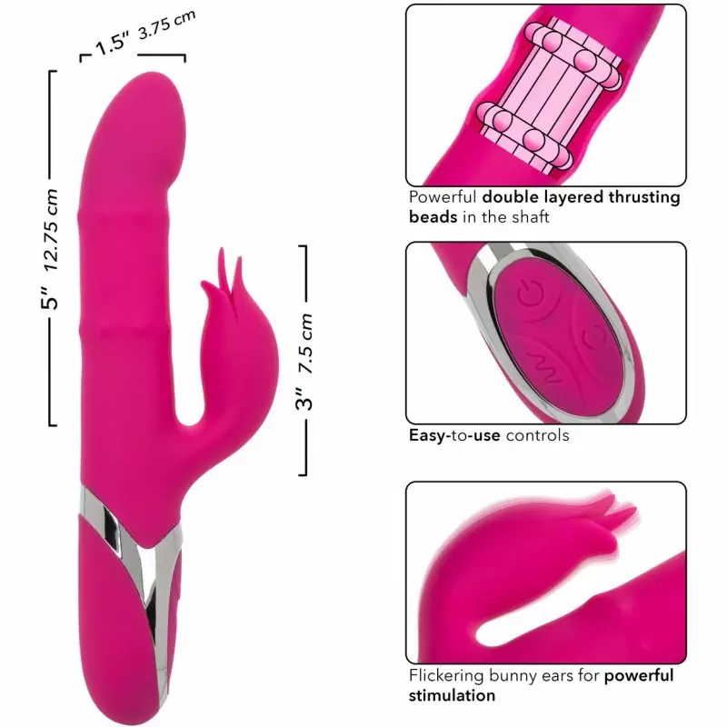 Изогнутый вибратор-кролик Enchanted Embrace с функцией ротацией и пенетрации, 12,7 см, 16 режимов, розовый