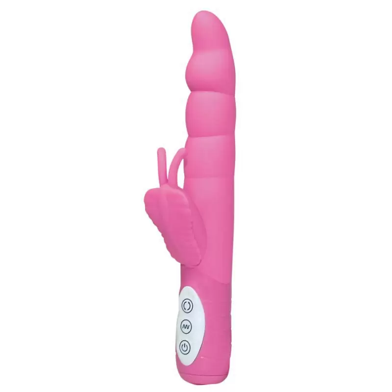 Вибратор двойного действия с ротацией Smile Fancy - розовый