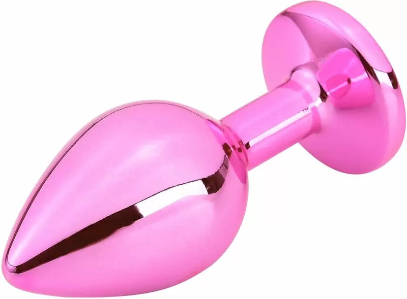 Розовая алюминиевая анальная пробка Medium