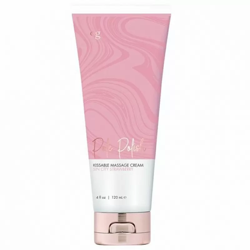 Съедобный массажный клубничный крем для поцелуев CG Sin City Strawberry 120 mL