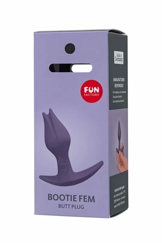 Эргономичная анальная пробка Fun Factory Analplug Bootie FEM, для ношения, силикон, фиолетовая