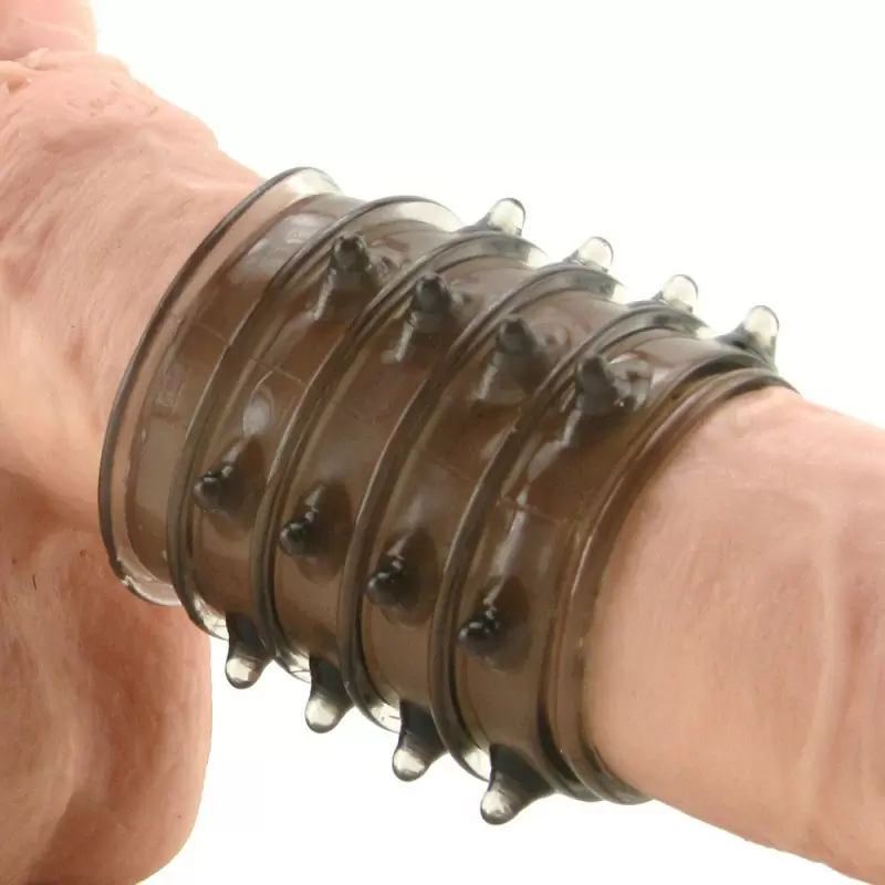 Эрекционное вибро-кольцо с петлей для мошонки Guardian - Charcoal