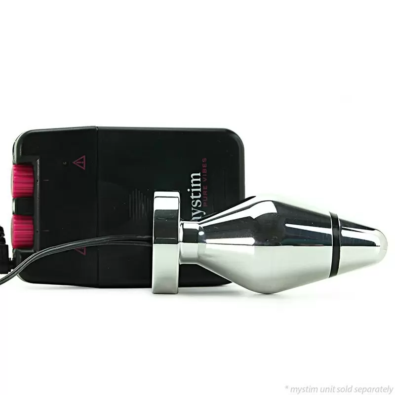 Малая анальная пробка Little John S с электростимуляцией – серебристый