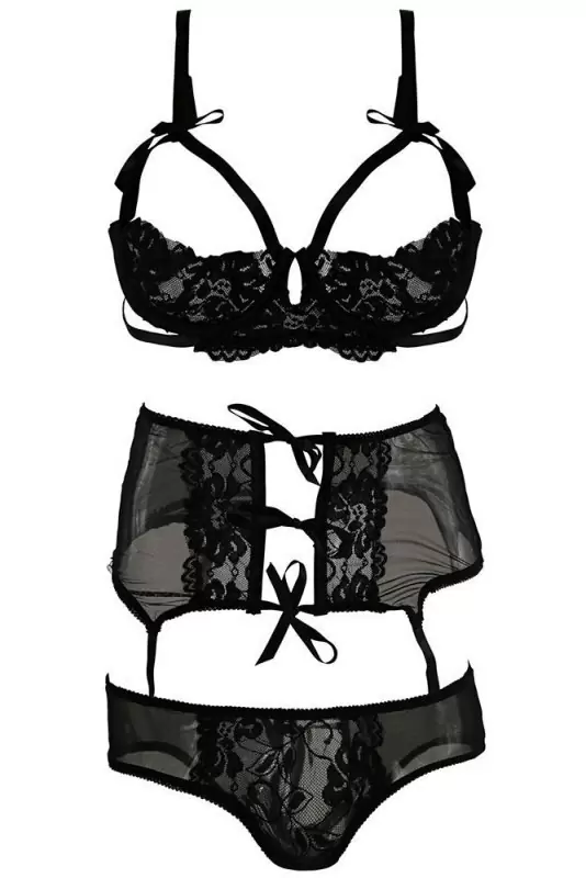 Открытый комплект белья на завязочках Baci White Label – S/M