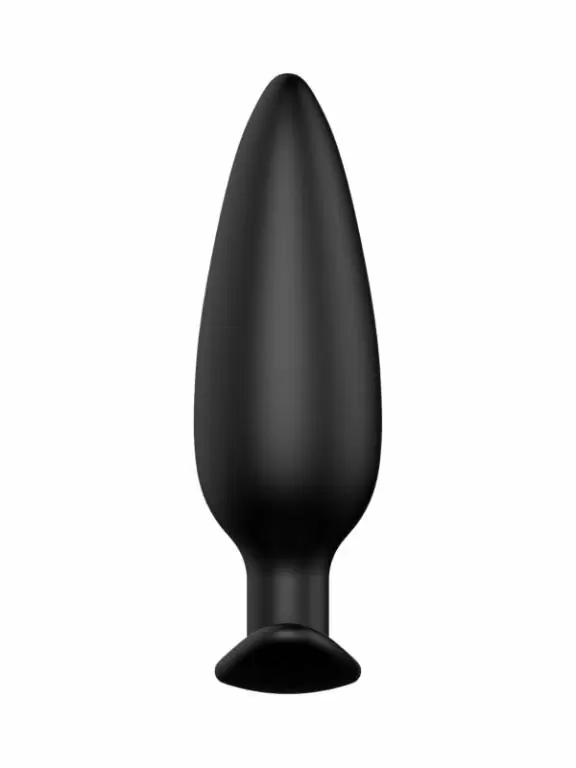 Вытянутая анальная пробка Erozon №07 Self Penetrating Butt Plug, 11 см, со смещенным центром тяжести, силикон, черный