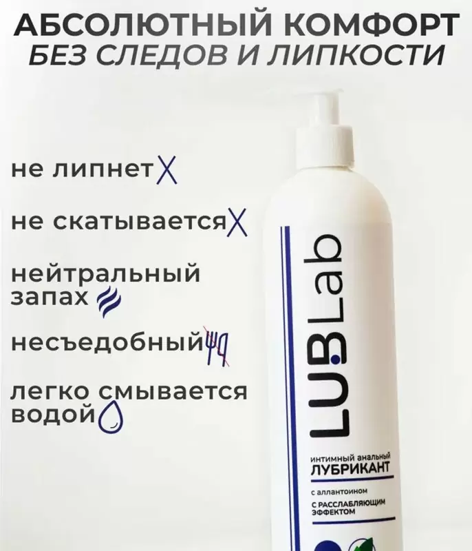 Расслабляющий анальный лубрикант LUBLab, с аллантоином, 500 мл