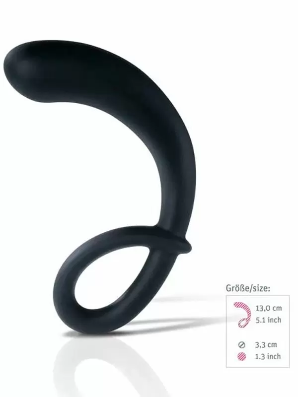 Анальная втулка Mystim Curving Curt, 13 см, силикон, черная