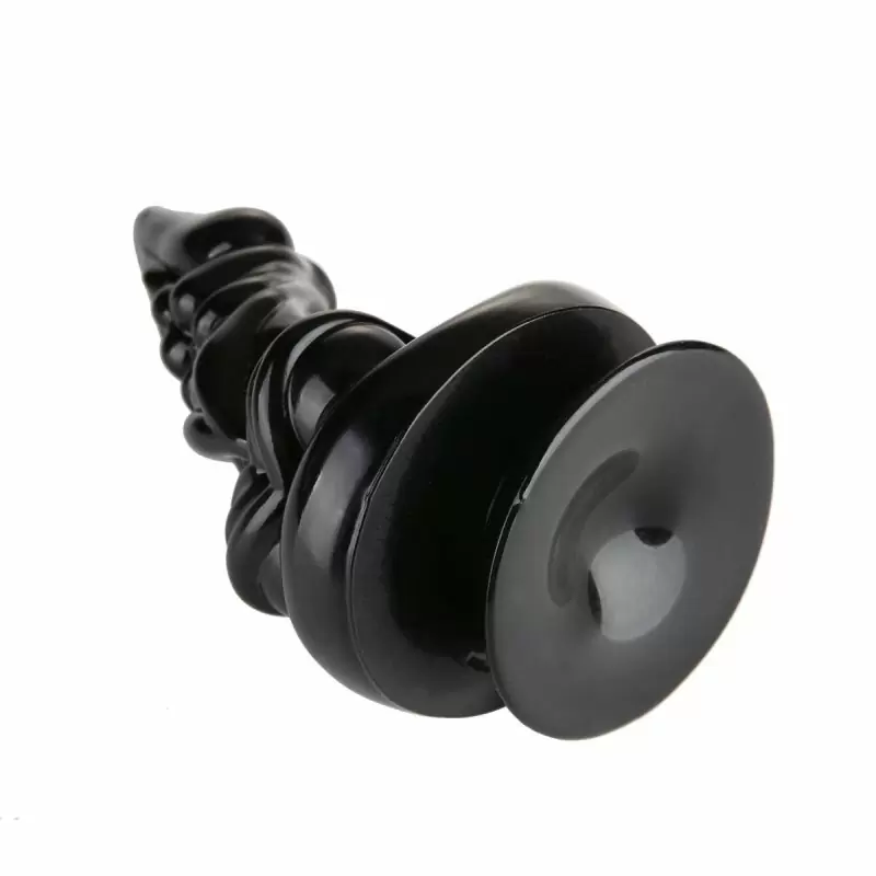 Анальный стимулятор необычной формы с рельефом X-MEN, черный