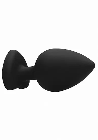 Анальная пробка из силикона Diamond Heart Butt Plug - Extra Large - Black