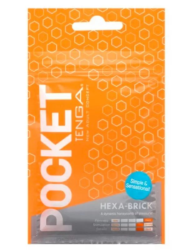 Нереалистичный мастурбатор Tenga Pocket Hexa-Brick, 7,5 см, ТПЭ, белый