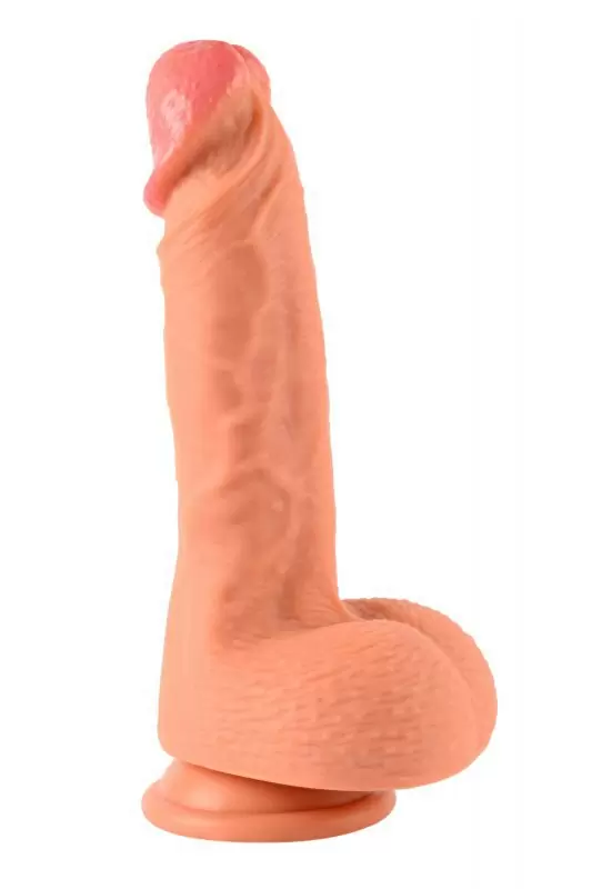 Силиконовый ультра-реалистик с двойной структурой Real Man Dual Layer 20 см – телесный