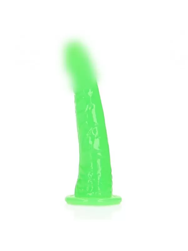 Фаллоимитатор на присоске «Slim Realistic Dildo With Suction Cup» люминесцентный
