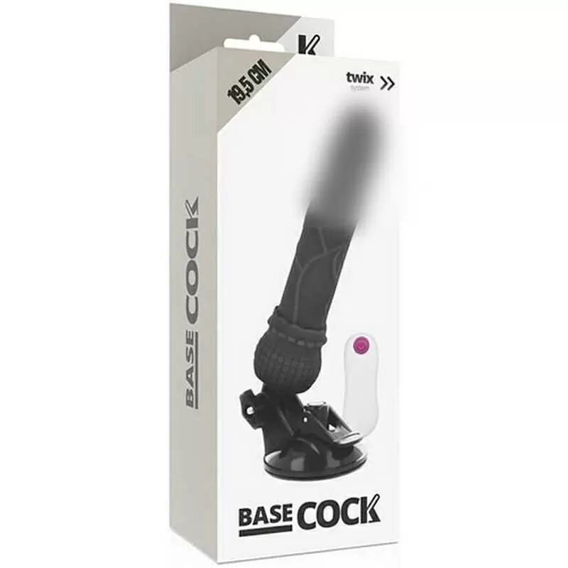 Вибратор реалистик без мошонки на присоске Basecock Realistic Vibrator Remote Control, черный