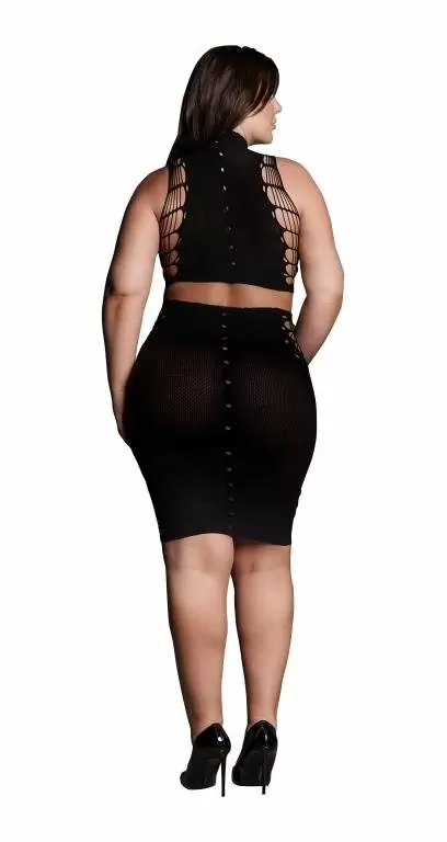 Эротический комплект из топа и юбки Turtleneck (XL-4XL)