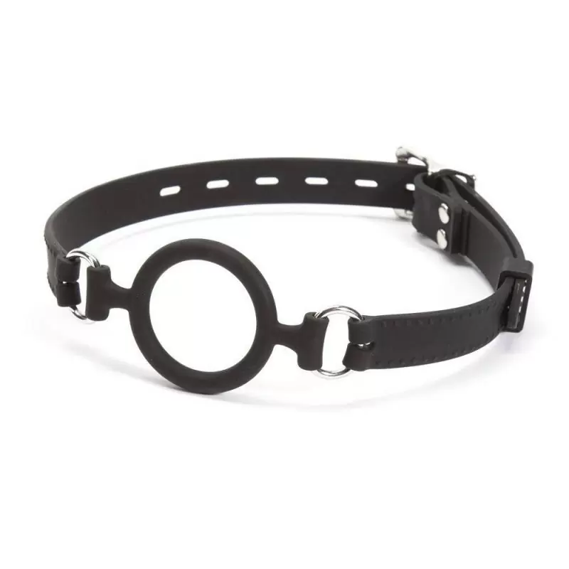 Кляп-кольцо Bad Kitty Silicone Ring Gag - черный