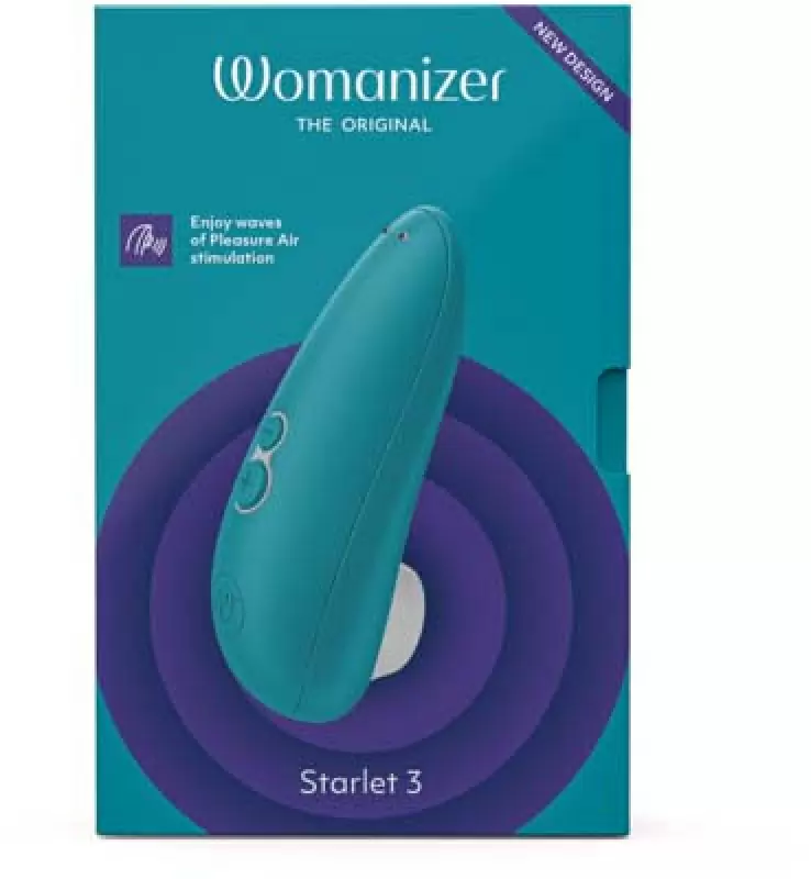 Вакуумный стимулятор клитора Womanizer Starlet 3, технология Pleasure Air, 6 скоростей, бирюзовый 