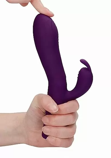 Вибратор-кролик Lux (фиолетовый): 20 см, 10 режимов вибрации, 8500 оборотов/мин, АБС/силикон