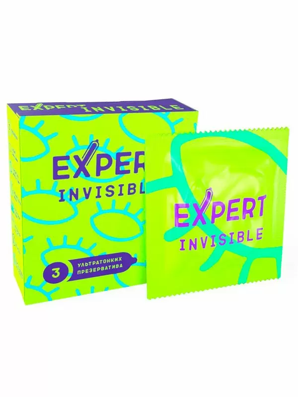 Гладкие презервативы EXPERT Invisible, ультратонкие, 3 шт