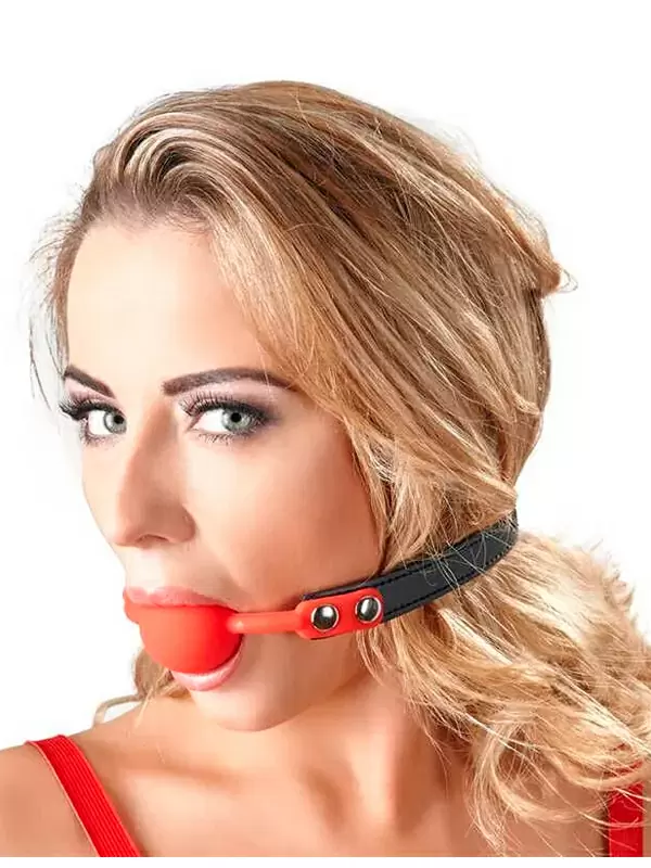 Элегантный кляп Orion Knebel, с фиксацией на голове, 58 см, полиуретан, красный