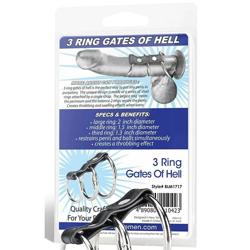 Хомут на пенис из трех металлических колец 3 Ring Gates Of Hell