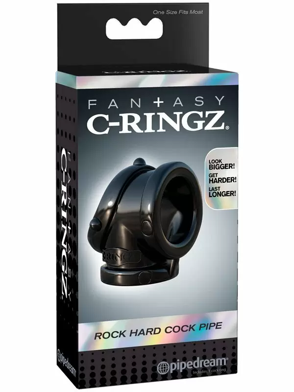 Эрекционное кольцо Pipedream Rock Hard Cock Pipe, с подхватом мошонки, ТПР, 3,3 см